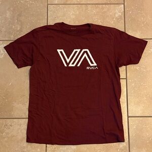 RVCA Men's Burgundy Short Sleeve Tee